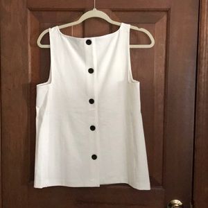 Ann Taylor off white tank with black back buttons.
